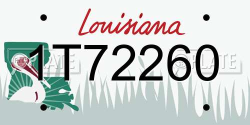 1T72260 Louisiana License Plate