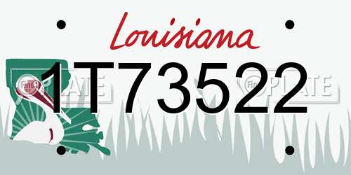 1T73522 Louisiana License Plate