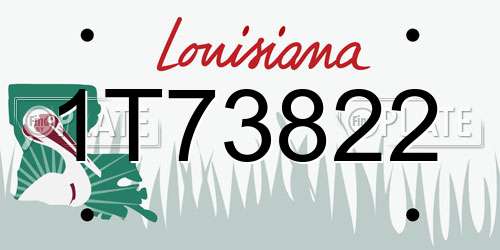 1T73822 Louisiana License Plate