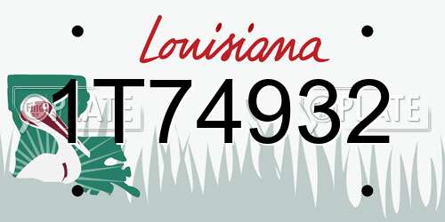 1T74932 Louisiana License Plate