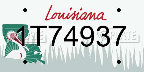 1T74937 Louisiana License Plate
