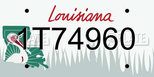 1T74960 Louisiana License Plate