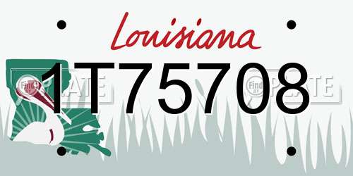 1T75708 Louisiana License Plate