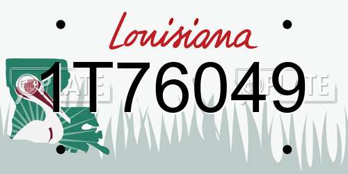 1T76049 Louisiana License Plate