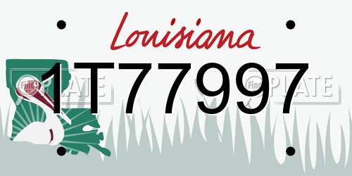 1T77997 Louisiana License Plate