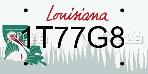 1T77G8 Louisiana License Plate