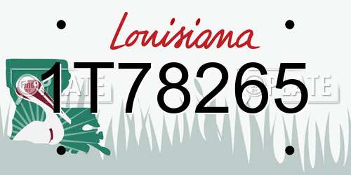 1T78265 Louisiana License Plate