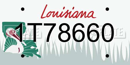 1T78660 Louisiana License Plate