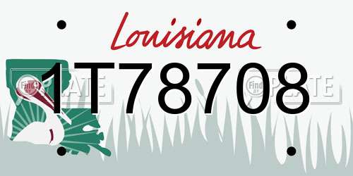 1T78708 Louisiana License Plate