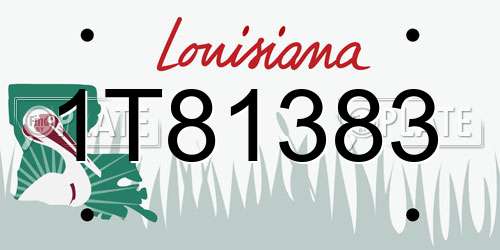 1T81383 Louisiana License Plate