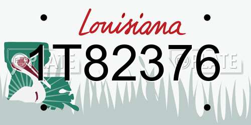 1T82376 Louisiana License Plate