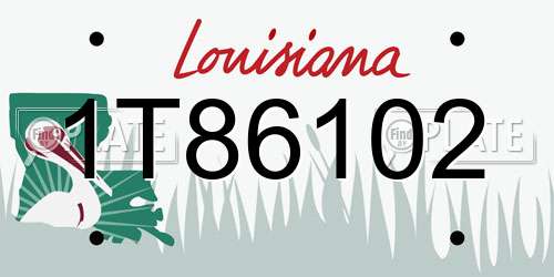 1T86102 Louisiana License Plate