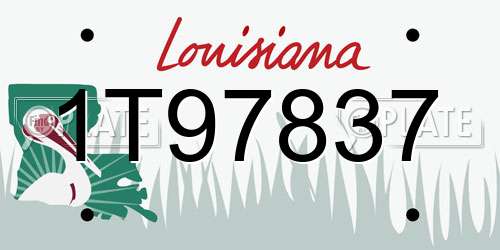 1T97837 Louisiana License Plate