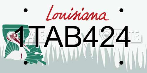 1TAB424 Louisiana License Plate