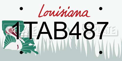 1TAB487 Louisiana License Plate