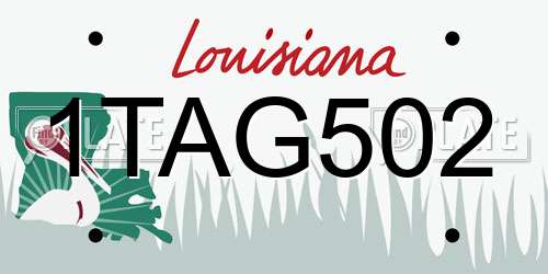 1TAG502 Louisiana License Plate