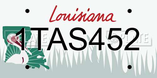1TAS452 Louisiana License Plate