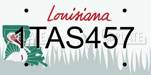 1TAS457 Louisiana License Plate