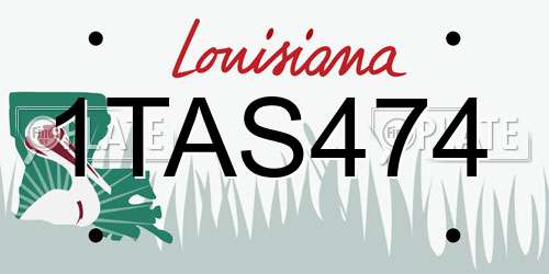 1TAS474 Louisiana License Plate