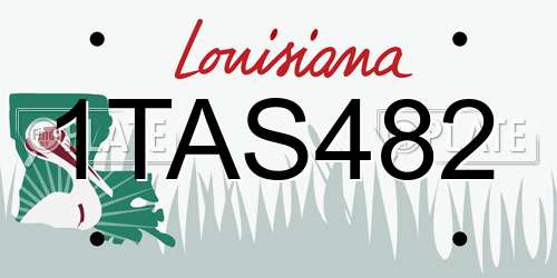 1TAS482 Louisiana License Plate