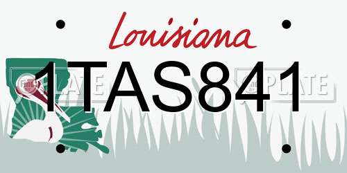 1TAS841 Louisiana License Plate