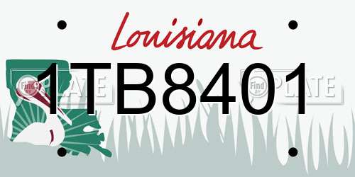 1TB8401 Louisiana License Plate