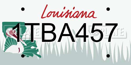1TBA457 Louisiana License Plate