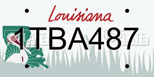 1TBA487 Louisiana License Plate
