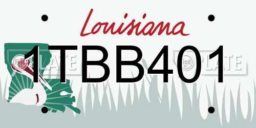 1TBB401 Louisiana License Plate
