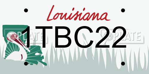 1TBC22 Louisiana License Plate