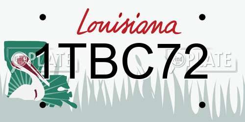 1TBC72 Louisiana License Plate