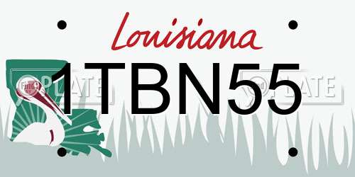 1TBN55 Louisiana License Plate