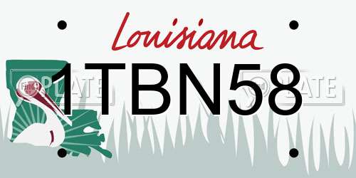 1TBN58 Louisiana License Plate