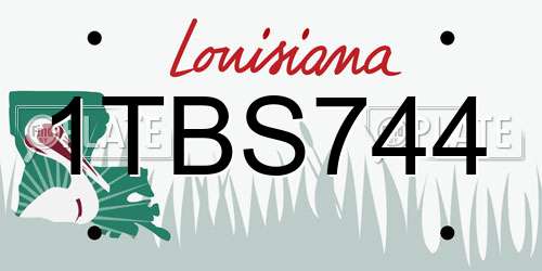 1TBS744 Louisiana License Plate