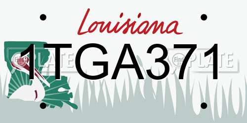 1TGA371 Louisiana License Plate