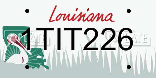 1TIT226 Louisiana License Plate