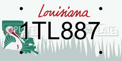 1TL887 Louisiana License Plate