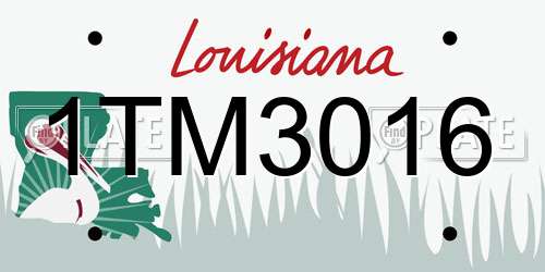 1TM3016 Louisiana License Plate