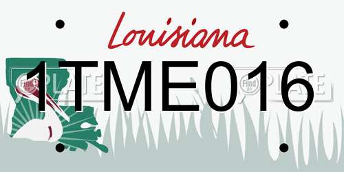 1TME016 Louisiana License Plate