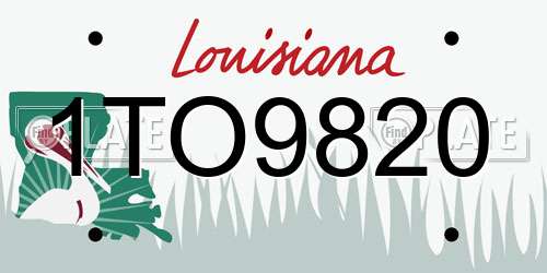 1TO9820 Louisiana License Plate