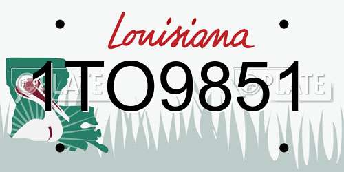 1TO9851 Louisiana License Plate