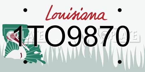 1TO9870 Louisiana License Plate