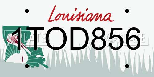 1TOD856 Louisiana License Plate