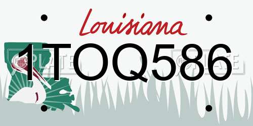 1TOQ586 Louisiana License Plate
