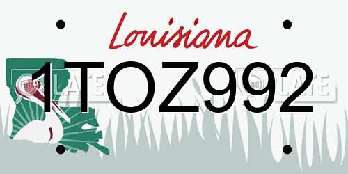 1TOZ992 Louisiana License Plate