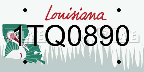 1TQ0890 Louisiana License Plate