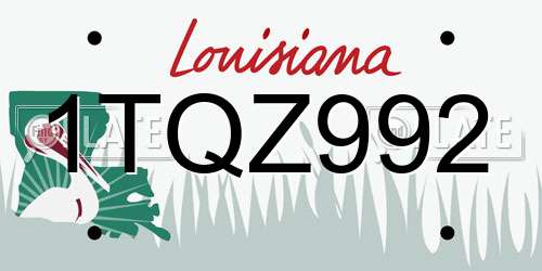 1TQZ992 Louisiana License Plate