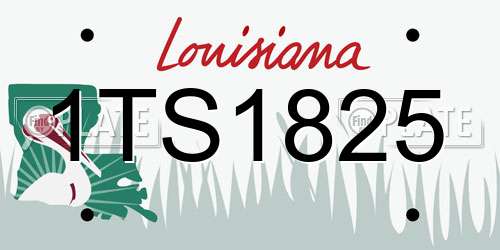 1TS1825 Louisiana License Plate
