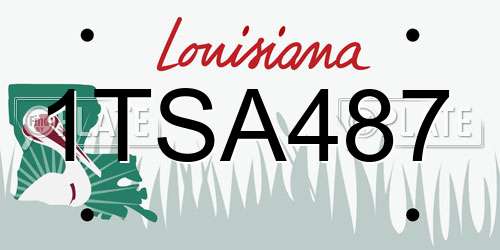 1TSA487 Louisiana License Plate