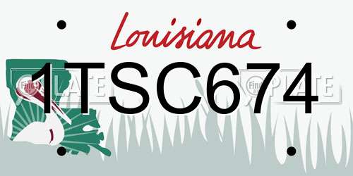 1TSC674 Louisiana License Plate